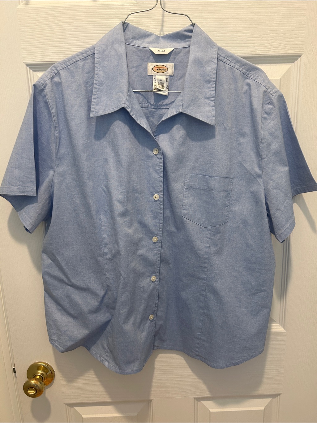 Talbots Light Blue Short Sleeve Button-Up Shirt